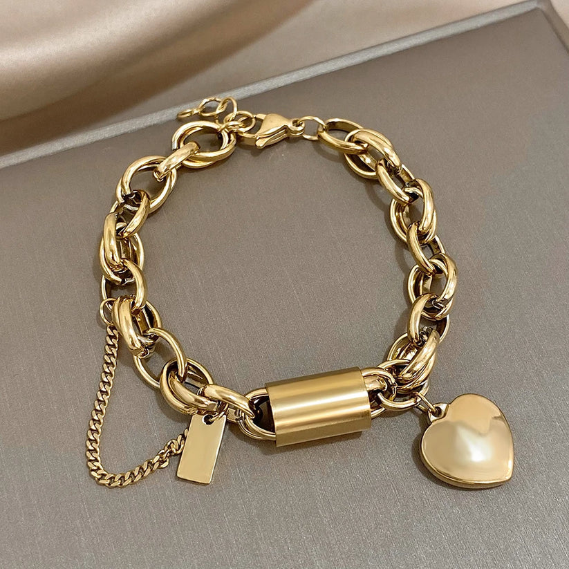 Chunky Herzstück bracelet | Gold