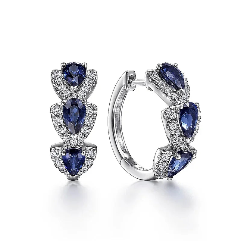 Elisa – Double transition sapphire earrings.
