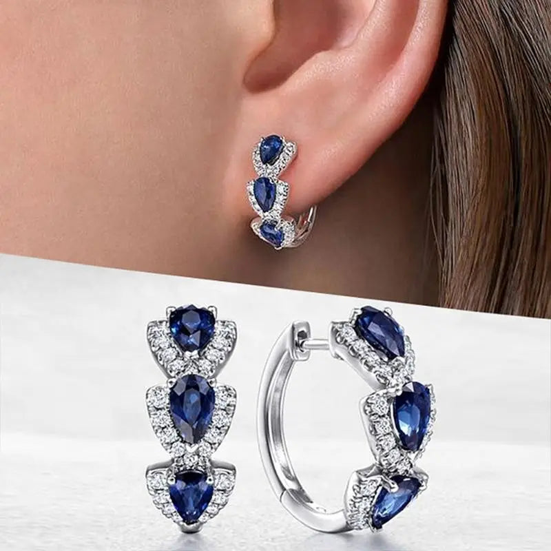 Elisa – Double transition sapphire earrings.