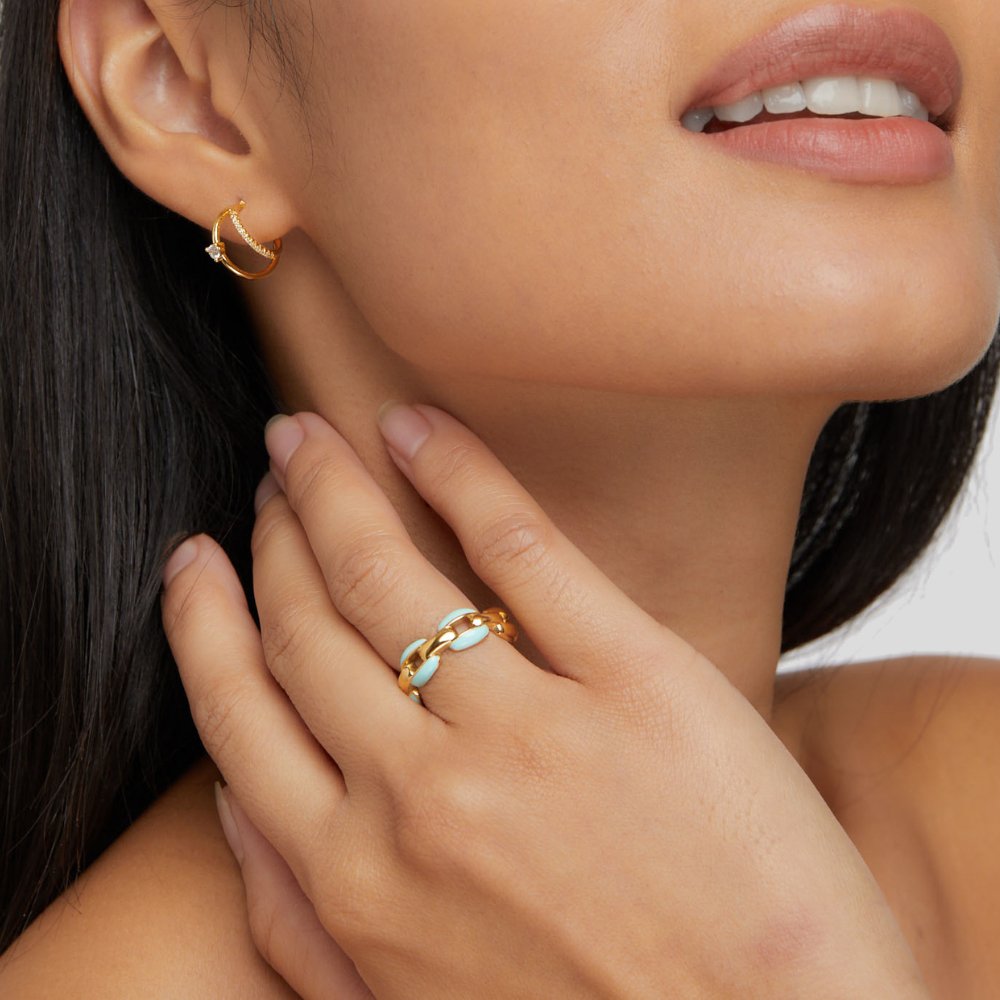 Anneliese – Anello bicolore in oro e argento.