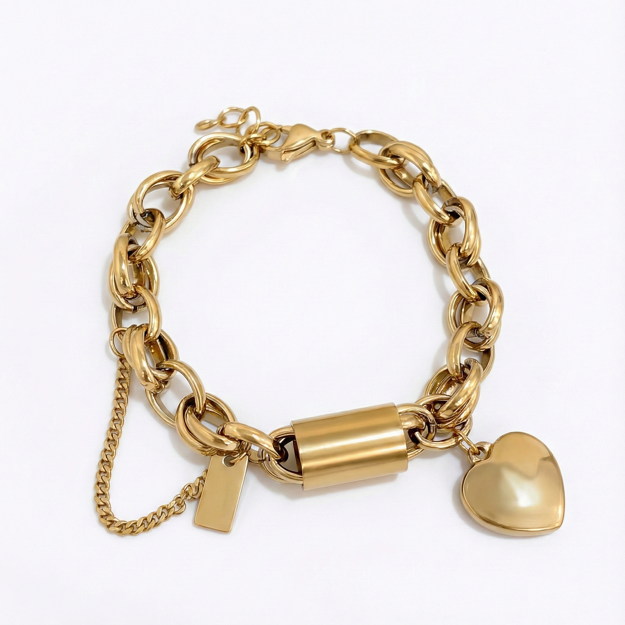 Thick heart bracelet