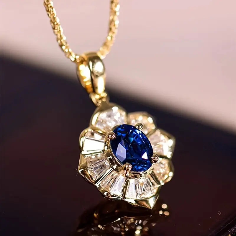 Amélie – Faceted Sapphire Pendant Necklace.