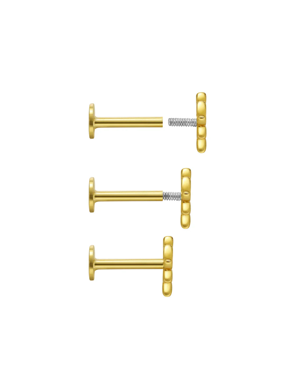 Kateřina – Delicately curved gold earrings.