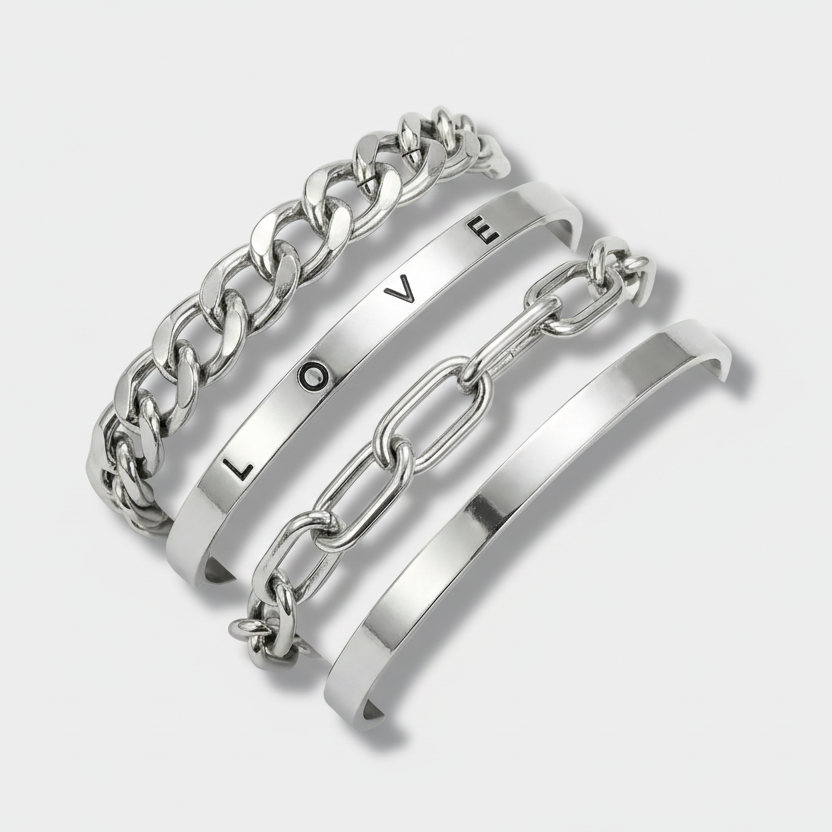 Elan Mercer Bracelet Set | White Gold