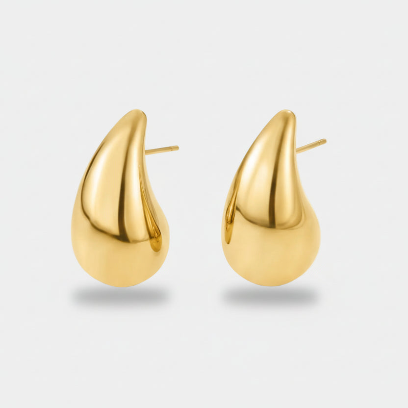 Anja - Gold hoop earrings with a delicate curve