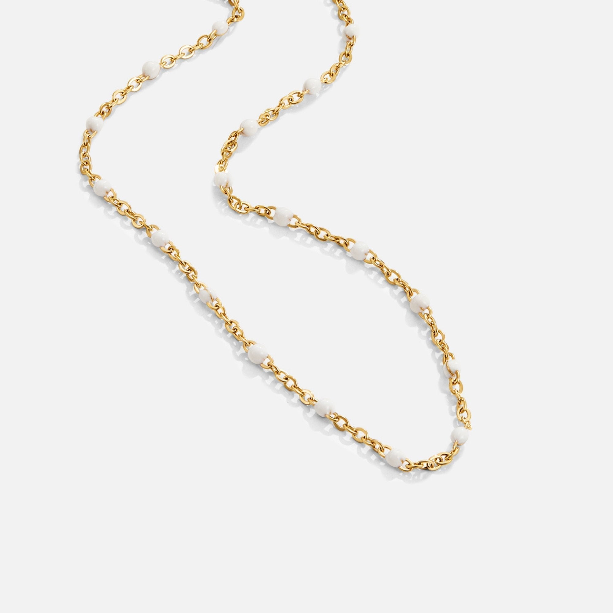 Sabina – Fine gold choker necklace with mini pearls.
